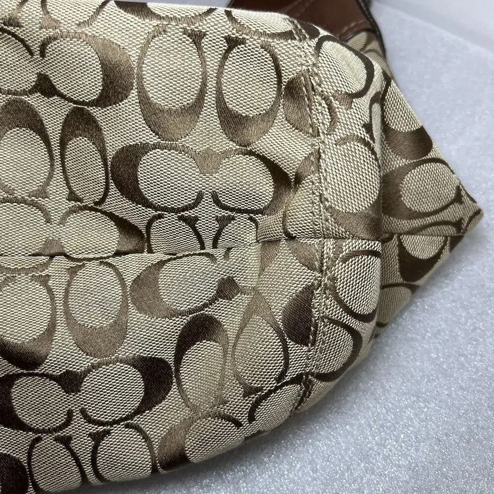 Coach LARGE F13741 Vintage Y2K Soho Hobo Shoulder Bag Beige Signature C Canvas